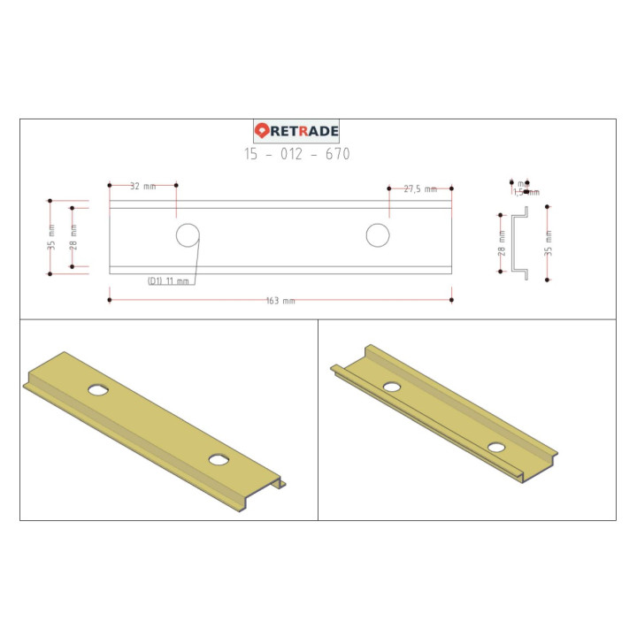 OMEGA 3 - Guida DIN 100mm - CNC 3D
