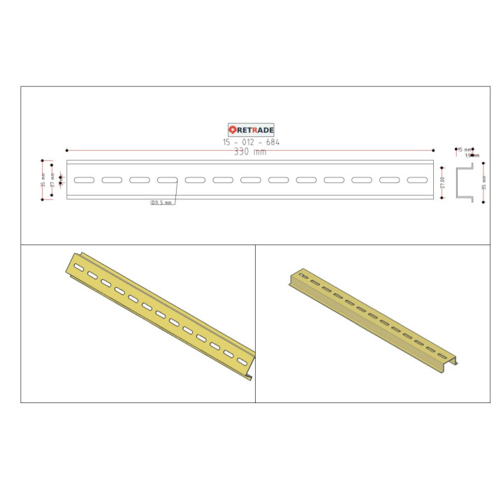CNC 3D - Barra DIN 330mm