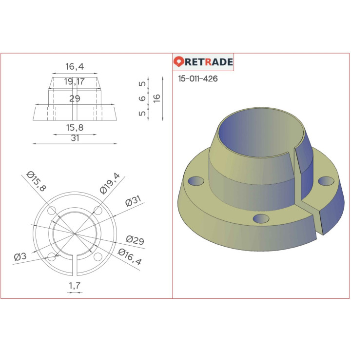 CNC 3D - Flangia di Supporto per Albero