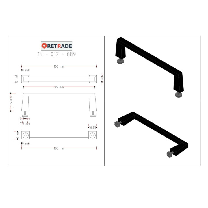 CNC 3D - Maniglie per Armadi 100mm