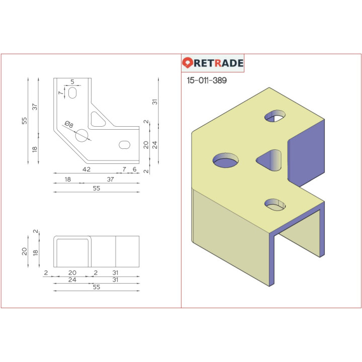 LOHMEIER - Giunto Angolare 45°