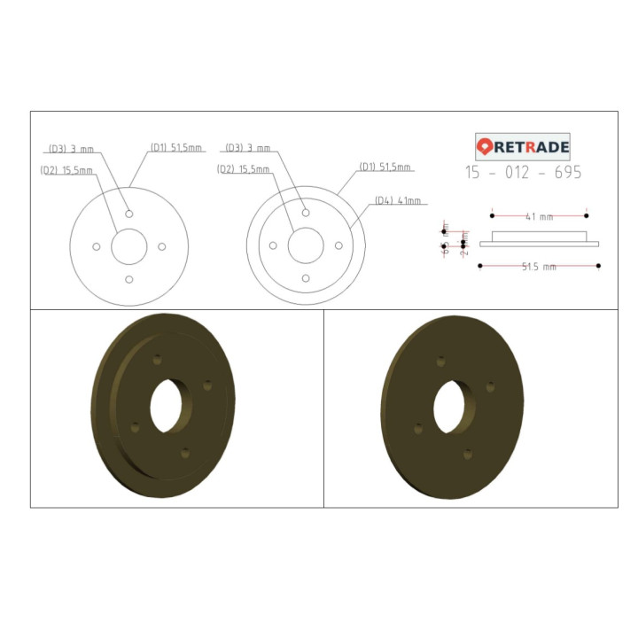 CNC 3D - 2x Rondella in Acciaio