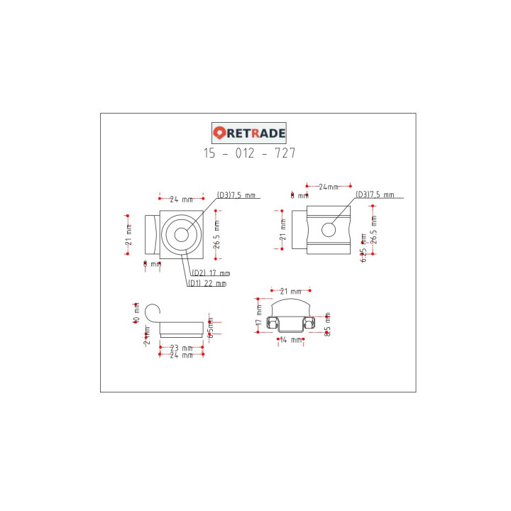 CNC 3D - 5x Elementi di Fissaggio per Pannello