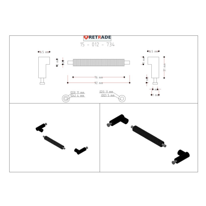 CNC 3D - Maniglie per Armadi 65mm