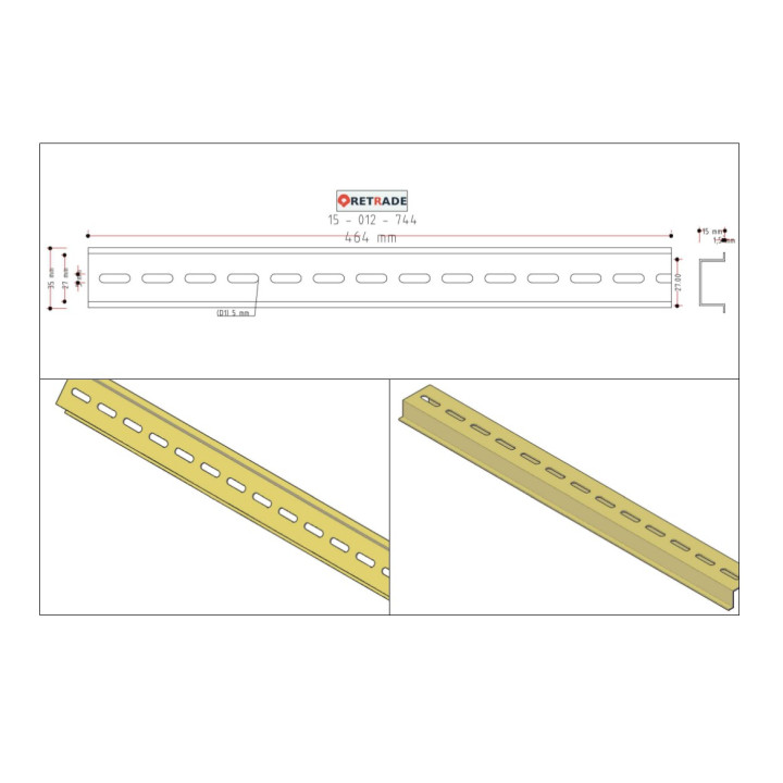 CNC 3D - Barra DIN 463mm