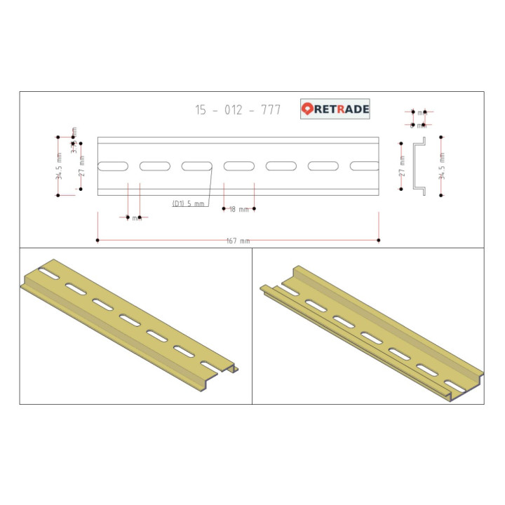 CNC 3D - Barra DIN 167mm