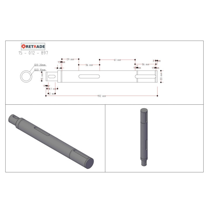 CNC 3D - Albero per Riduttore 191mm