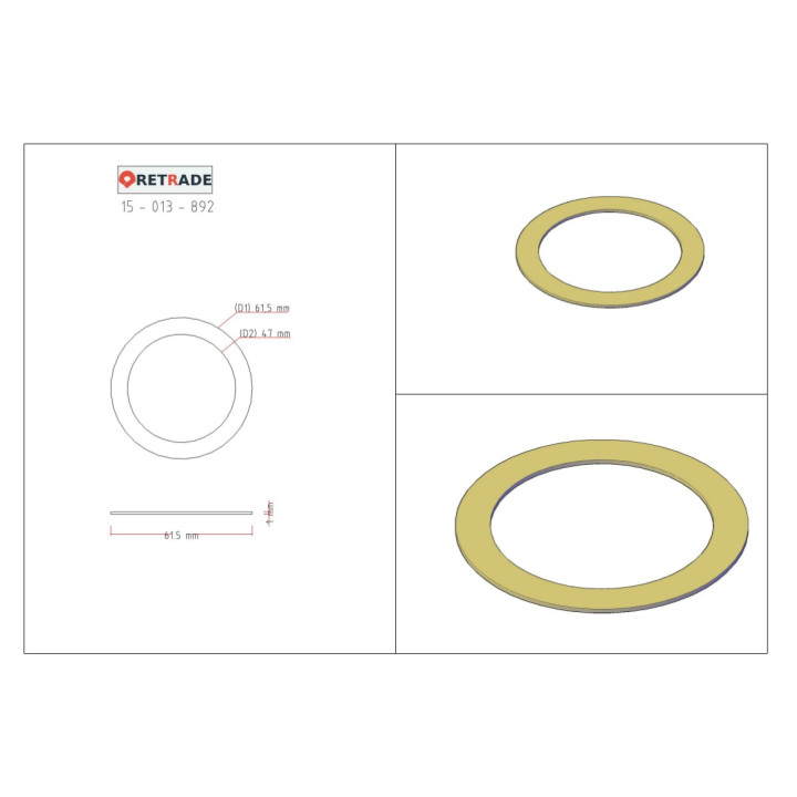 4 x Rondelle Piane Ø Est. 62mm