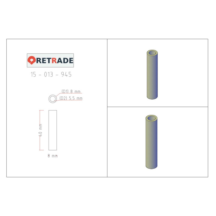 CNC 3D - 4x Tubo in Acciaio 40 mm