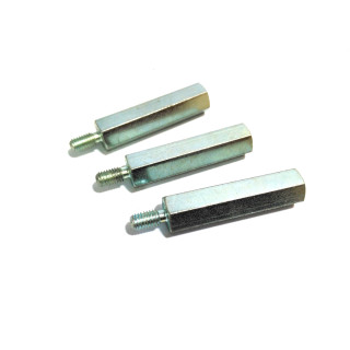 3x Distanziatori Esagonale Maschio/Femmina in Ottone Nichelato Filettatura M5xM5