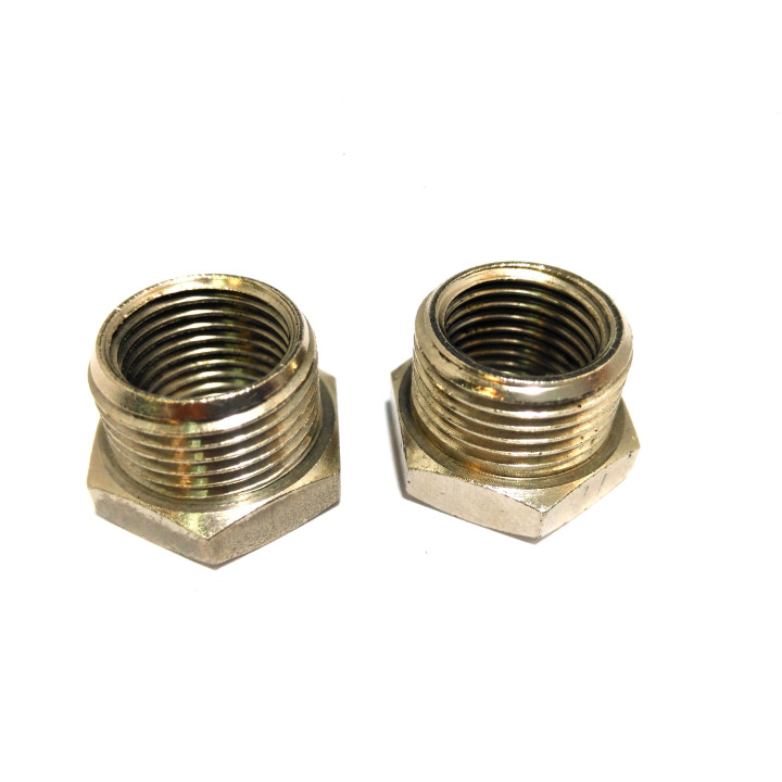 2x Riduttori Idraulici Filettati Dritto Connettore Maschio 3/8" Femmina 1/4"