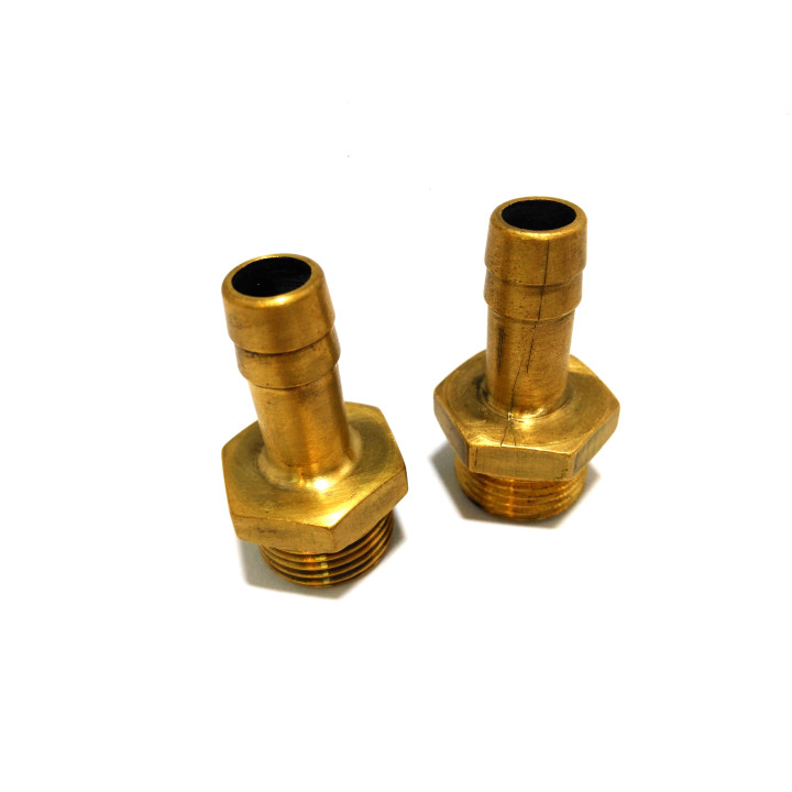 2x Portagomma in Ottone Accoppiamento Dritto Connessione G 3/8"