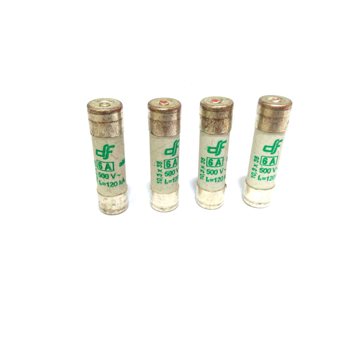 DF ELECTRIC 440106 - 4x Fusibili Cilindrici 10.3x38mm 6A aM 500V