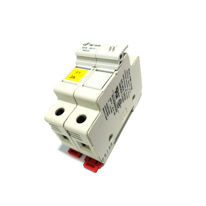 DF ELECTRIC 480232 - Portafusibile 2Poli PMF 10x38mm 32A 690V - Bianco