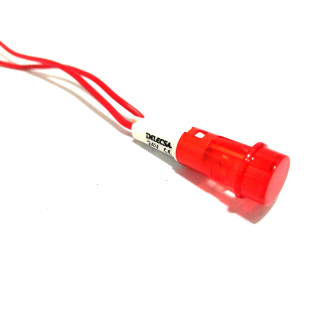 DELECSA D-201 - Lampada Pilota con Cavo ⌀8,5mm 24V - Rosso