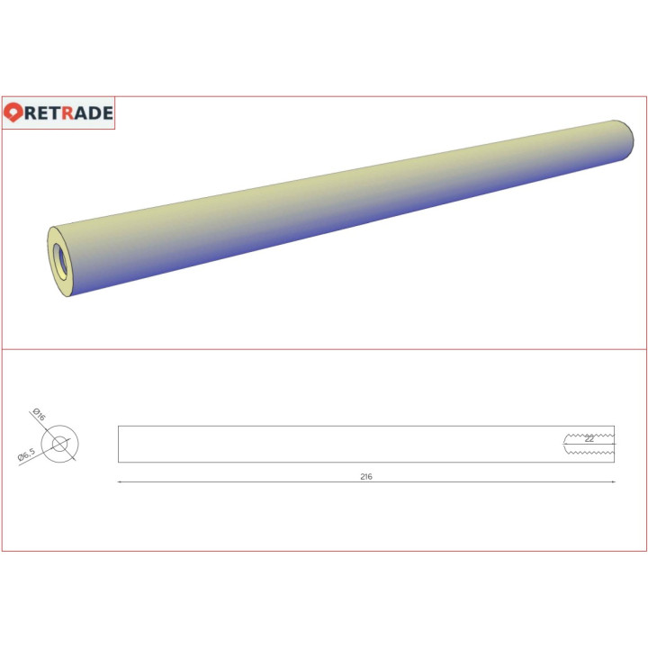 Albero in Acciaio Ø.Est16mm L.216mm