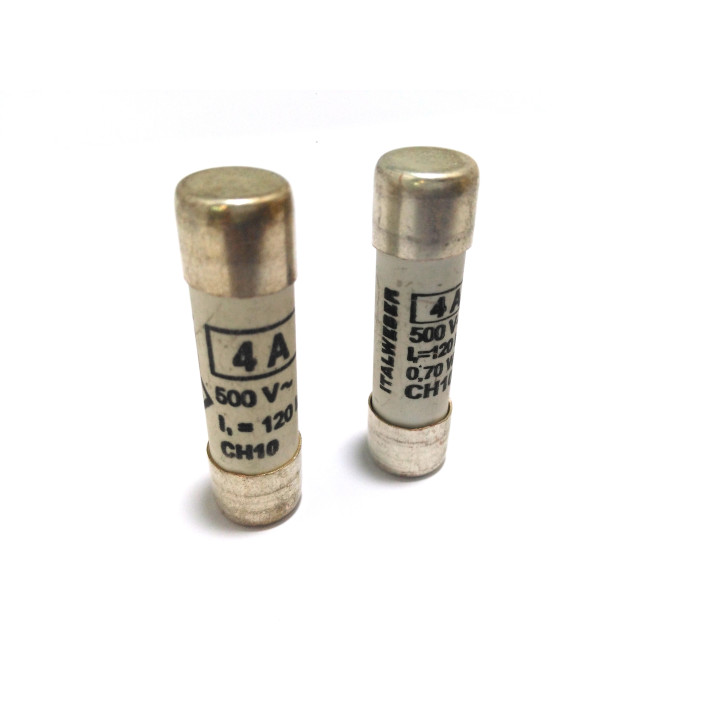 ITALWEBER 1421004 - 2x Fusibili Cilindrici CH10 500V 4A 10x38mm