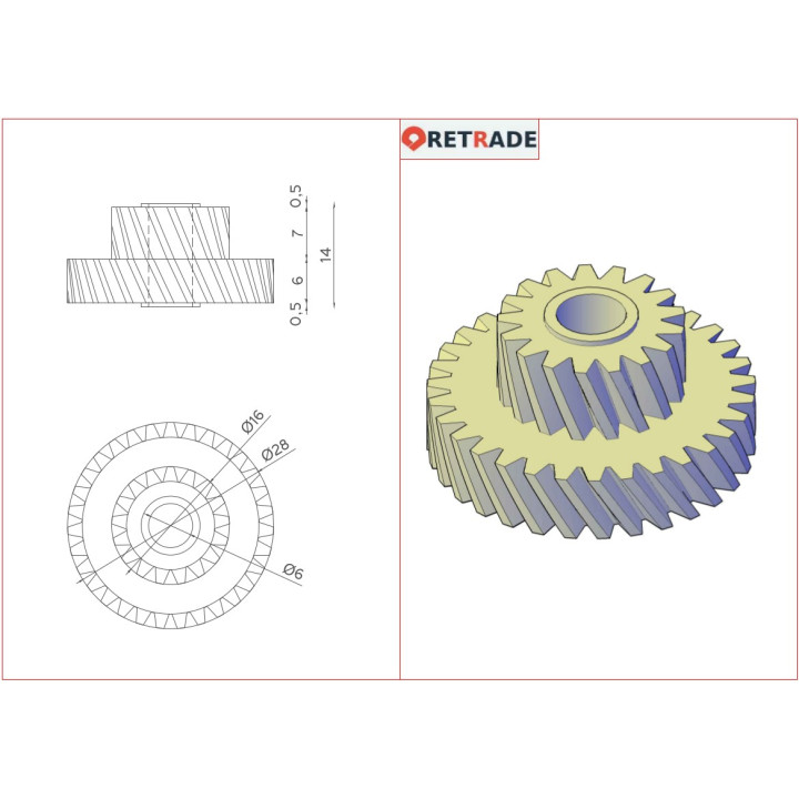 CANON FU3-0126 - Ingranaggio 17T/31T Bianco per Canon IR1600