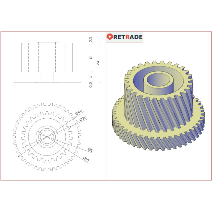 CANON FU3-0129 - Ingranaggio 27T/46T Bianco per Canon IR1600
