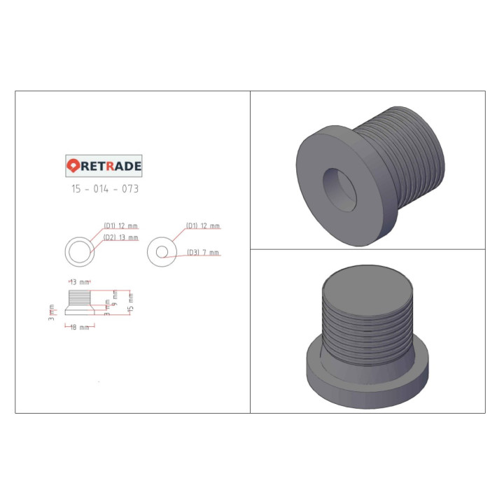 4x Tappo a Testa Cilindrica con Esagono Incassato Maschio 3/8"