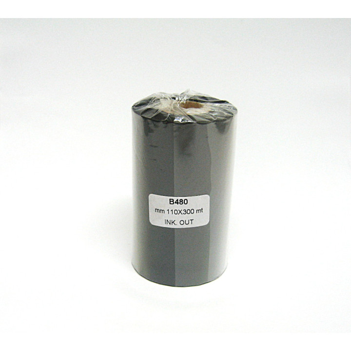 Ribbon TTR WAX RESIN B480 High Resistance Black mm110x300mt