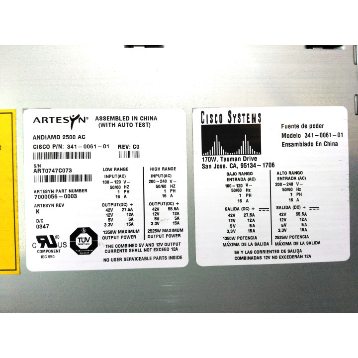 CISCO DS-CAC-2500W - Power Supply 2500W 16A