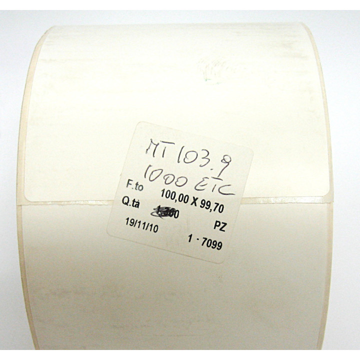 Etichetta Adesiva Carta Bianca in Rotolo da 1000Pz 100x99.7mm