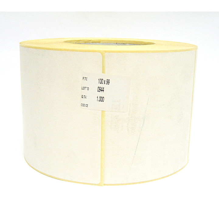 Reel 1000pz WHITE Paper Adesive Labels - 100x99mm