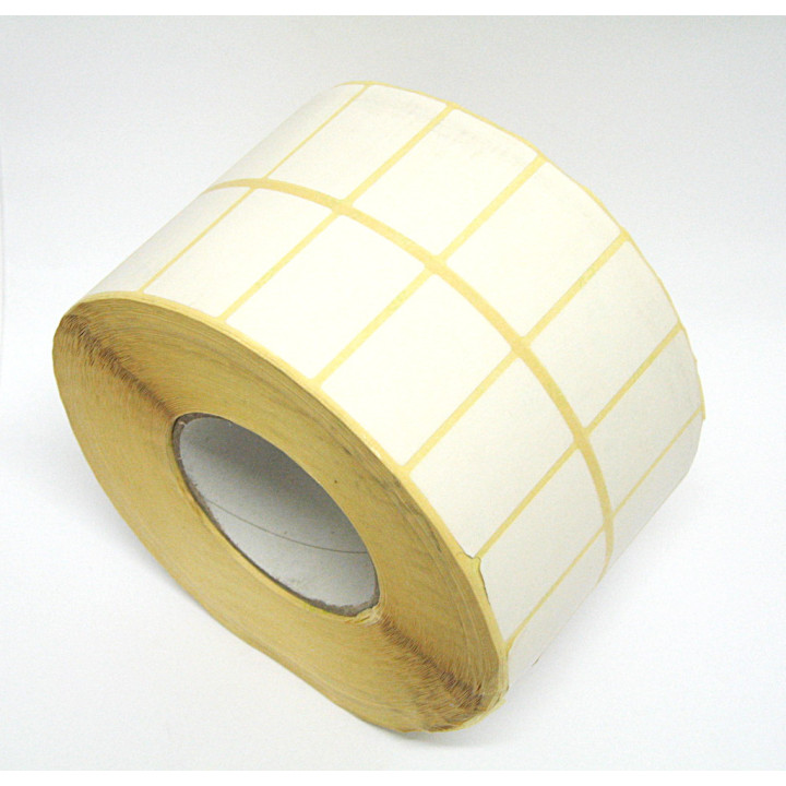 Reel 2x2000pz WHITE Paper Adesive Labels Double Row - 50x30mm