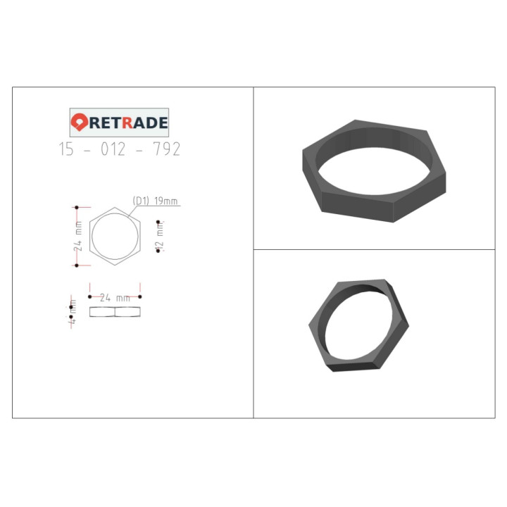 CNC 3D - 6x Dadi in Acciaio
