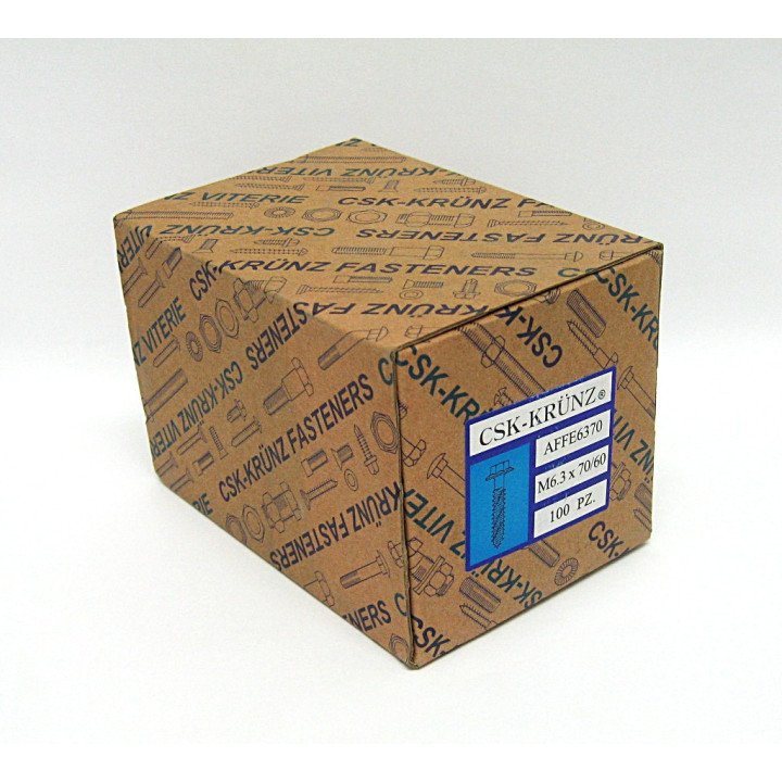 100pz. Vite Autofilettante Testa Esagonale M6.3x70/60mm