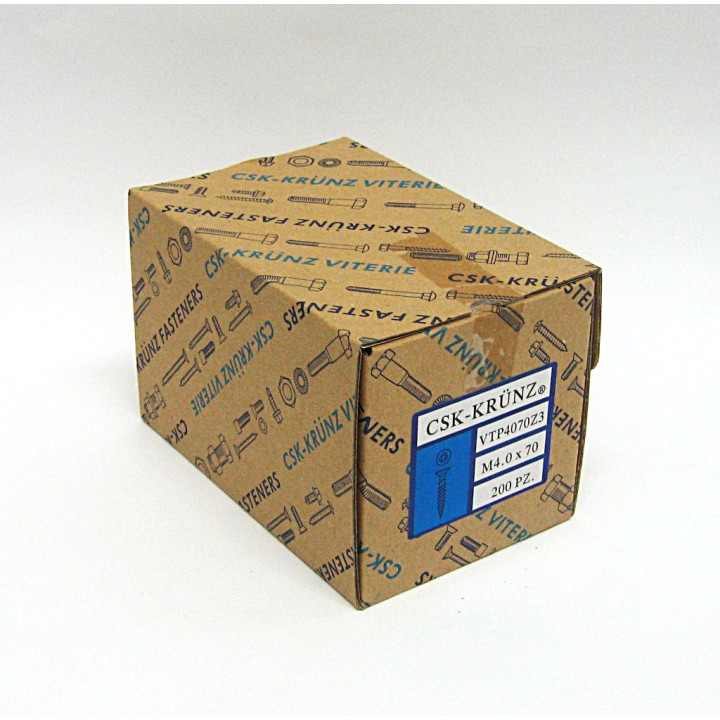 200pz. Screw Flat Head Galvanized Cross for Chipboard M4.0x70mm