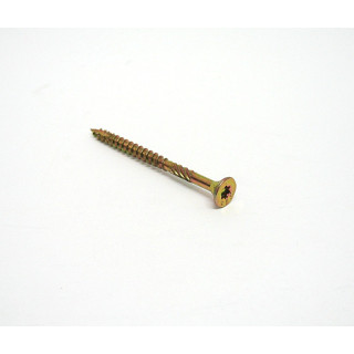 Screw Flat Head Double Star Knurl Galvanized Yellow Chipboard M5x70/45mm