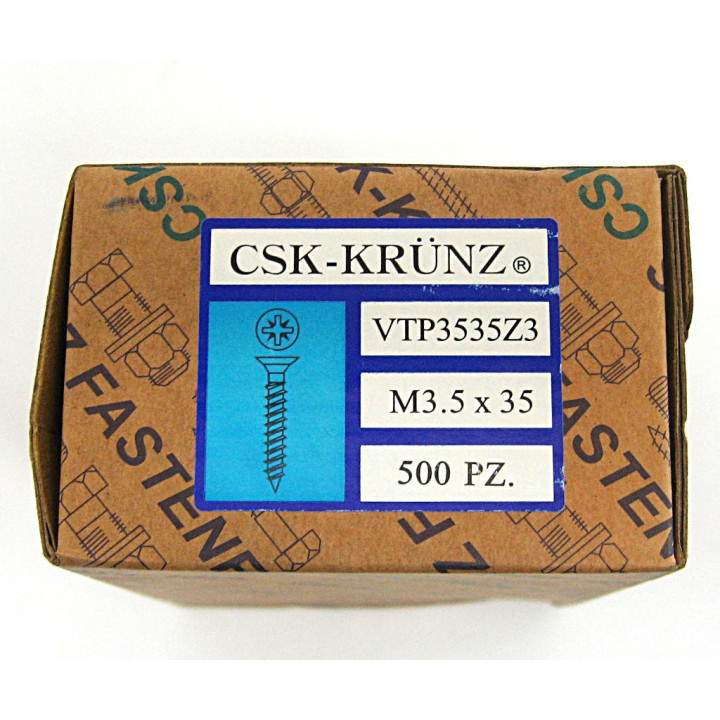 500pz. Vite Testa Piatta a Croce M3.5x35mm