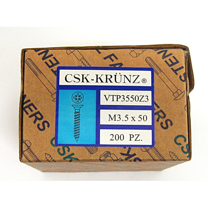 200pz. Vite Testa Piatta a Croce M3.5x50mm