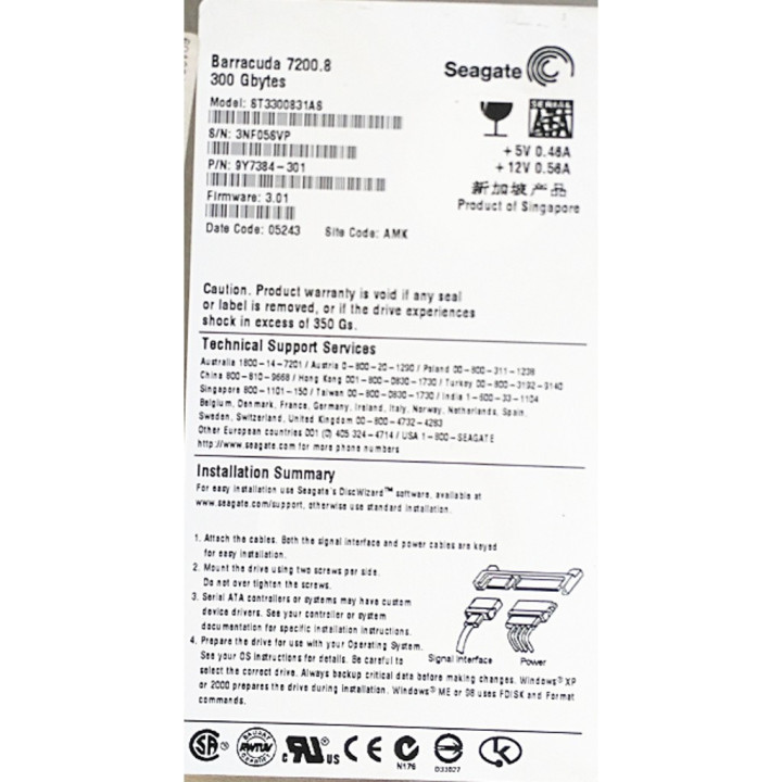 Seagate - Hard Drive BarraCuda 7200.8 - 300GB 7200 RPM 8MB Cache SATA 1.5Gb/s 3.5"