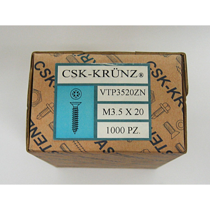 1000 pz. Vite Testa Piatta a Croce M3.5x20mm