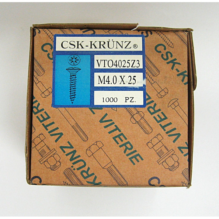 1000 pz. Vite Testa Ovale a Croce M4.0x25mm