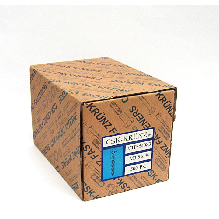 500pz. Screw Flat Head Flared Cross M3.5x40mm