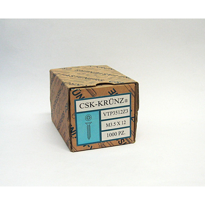 1000 pz. Screw Flat Head Flared Cross M3.5x12mm