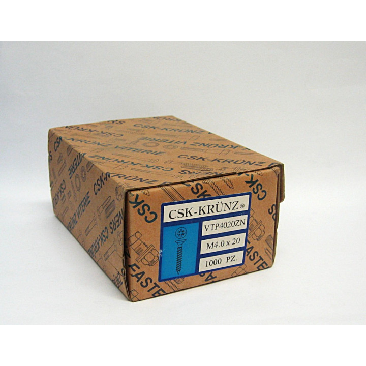 1000 pz. Screw Flat Head Flared Cross M4.0x20mm