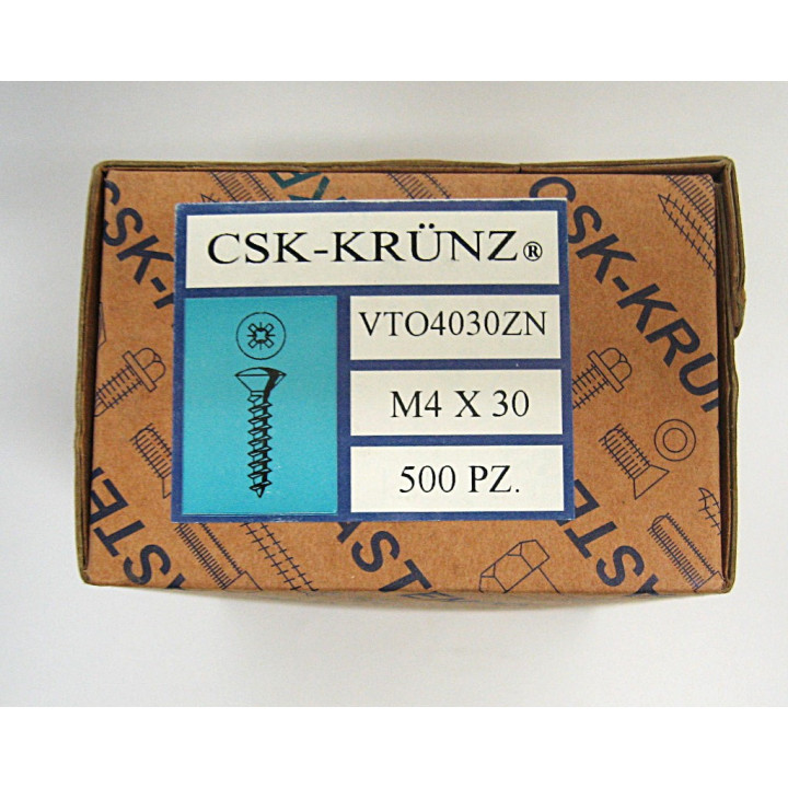 500 pz. Screw Head Oval Flared Cross M4x30mm