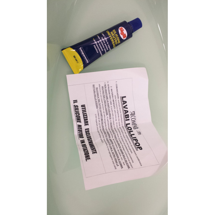 COMPAB LAVABI LOLLIPOP-lavandino in vetro curvo artigianale