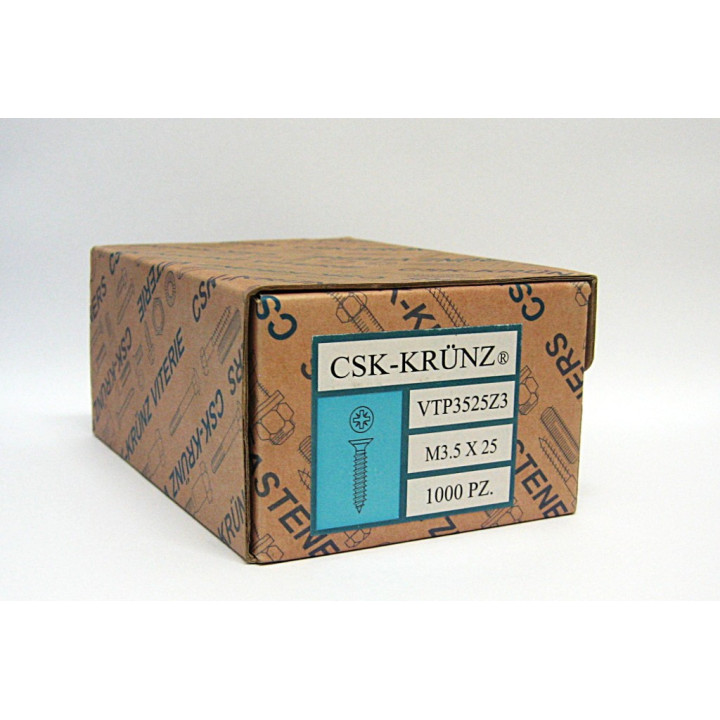 1000 pz. Screw Flat Head Flared Cross M3.5x25mm