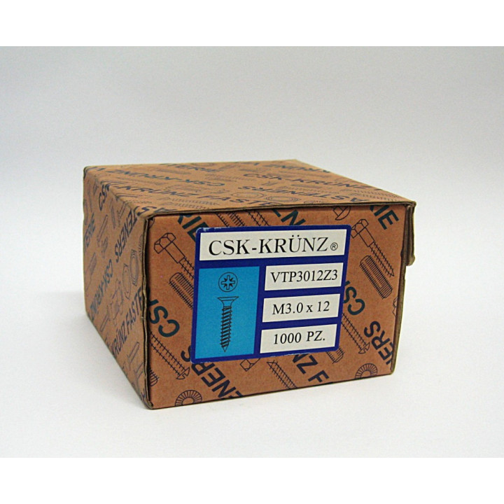 1000 pz. Screw Flat Head Flared Cross M3.5x12mm