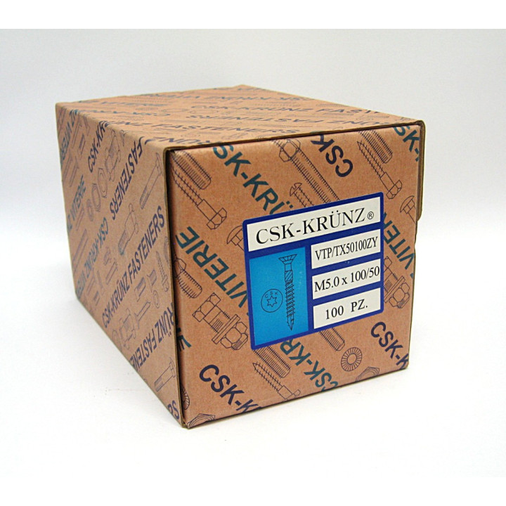 100 pz. Screw Flat Head Flared Torx M5.0x100/50mm