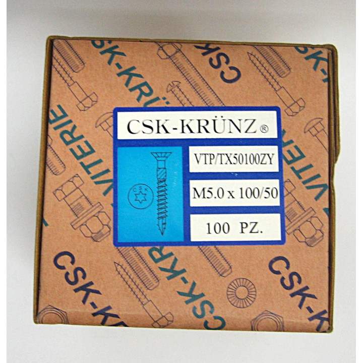 100 pz. Screw Flat Head Flared Torx M5.0x100/50mm