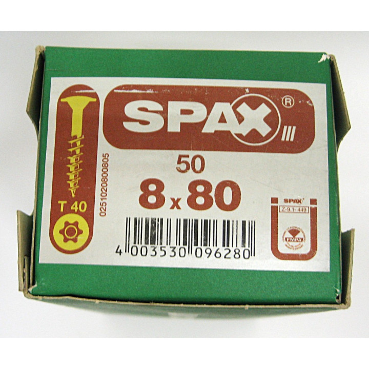 50 pz. Screw Flat Head Torx (T40) M8x80mm