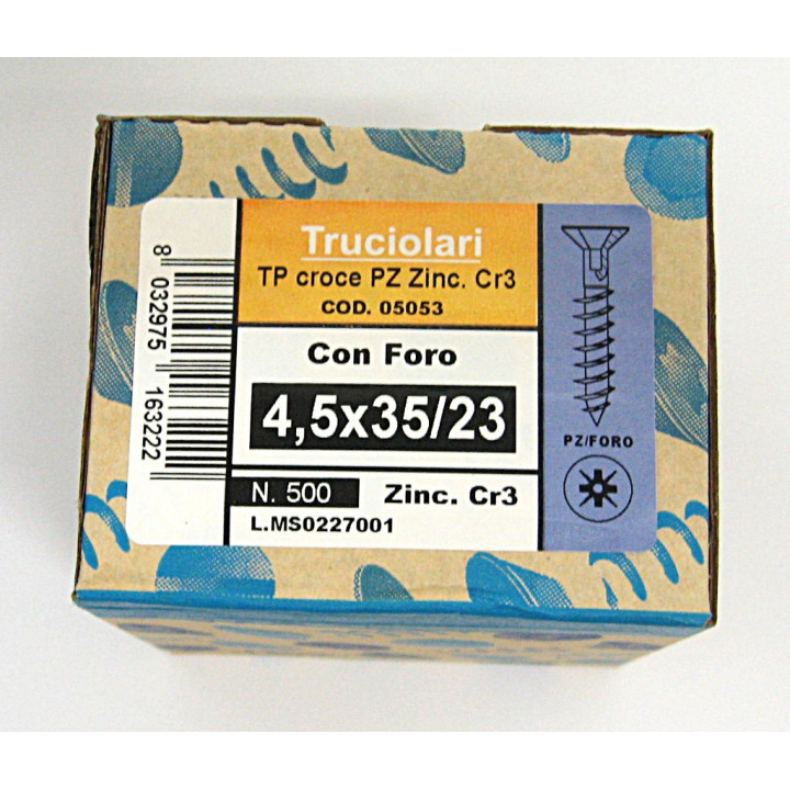 Vite Testa Piatta Svasata a Croce M4.5x35/23mm