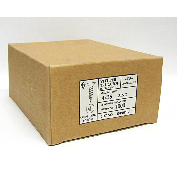 1000 pz. Screw Flat Head Flared Cross M4.0x35mm